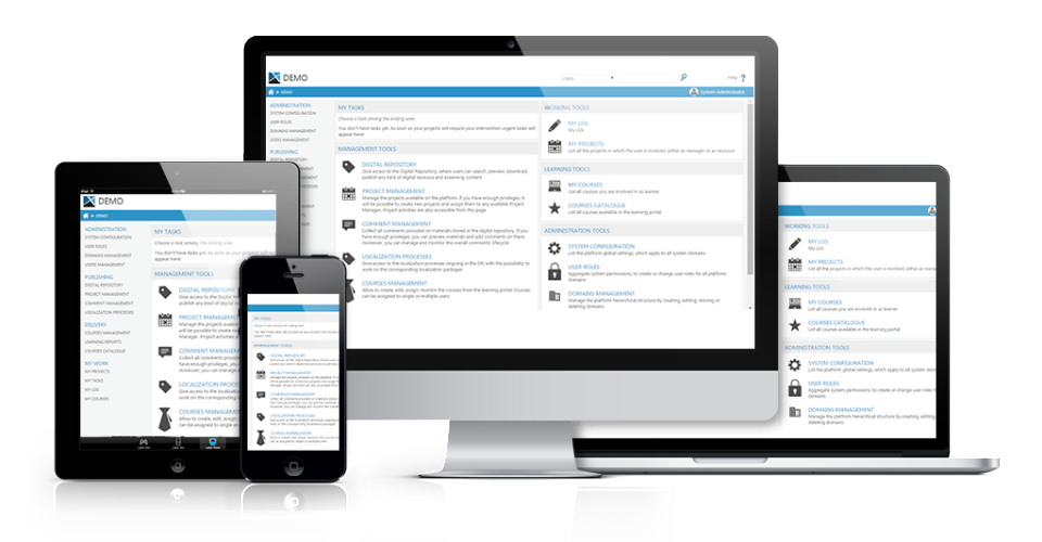 screenshot of eXact learning LCMS